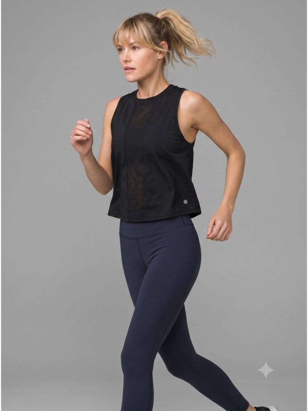 Lululemon Mesh-Panel Tank Top Sleeveless Black Lightweight Womens - Picture 8 of 9